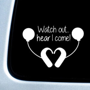 Autosticker Cochlear Implant- ‘Watch out’- awareness – 15x22cm